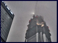 Pingan International Finance Centre's top. It is often hazy and thus becoms dark very fast in Shenzhen.